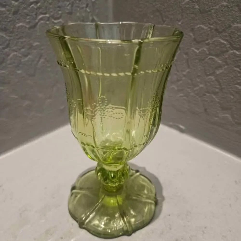 Vintage Juliska Colette Green Footed Embossed 5.5